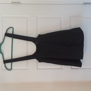 Pinstripe skirt with shoulder straps small